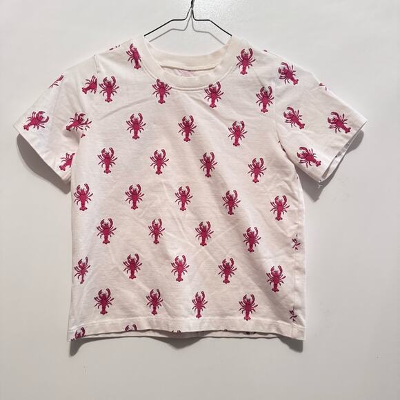 Pink Chicken 8 Boys Lobsters Organic Cotton Short Sleeve Tee summer beach crawfi - Picture 1 of 4